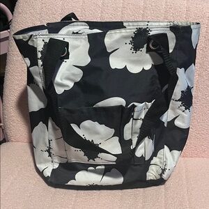 Thirty-One Black and White Floral Tote